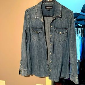 Lucky Brand Denim Pearl Snap Button Down